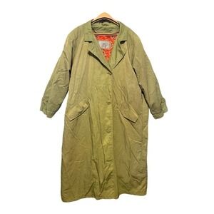VTG Amanda Smith Green Trench Coat with zip out liner Size 14